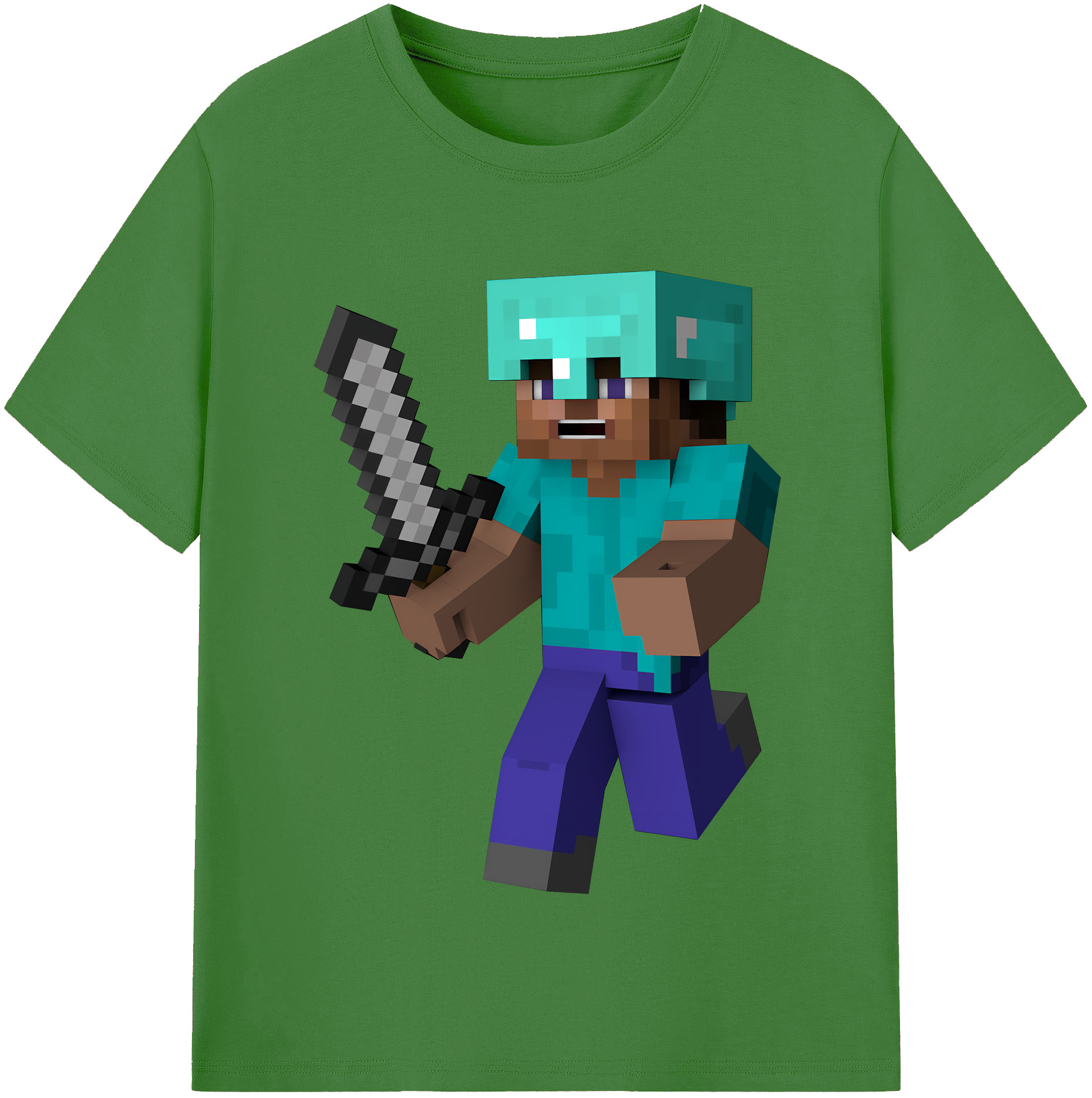 （画像用） マインクラフト ブロックの世界 Minecraft MC Block world レディースカジュアルプリントTシャツ（綿100％）